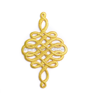 Aplicación Termoadhesiva Bordada 6 X 10 Cm Oro - hilo para