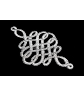Aplicación Termoadhesiva Bordada 6 X 10 Cm Plata - hilo para