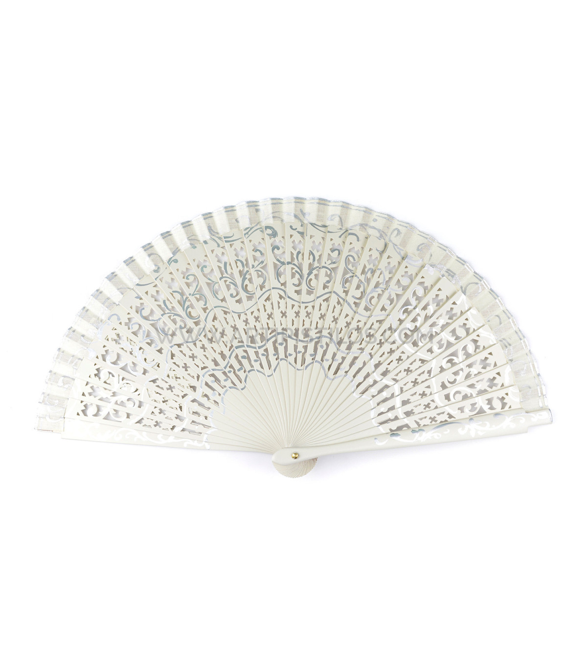 ABANICO DE MADERA - 39 X 21 CM "ISASA" - - para tocados, Flores preservadas, Flecos de plumas, Flores de por