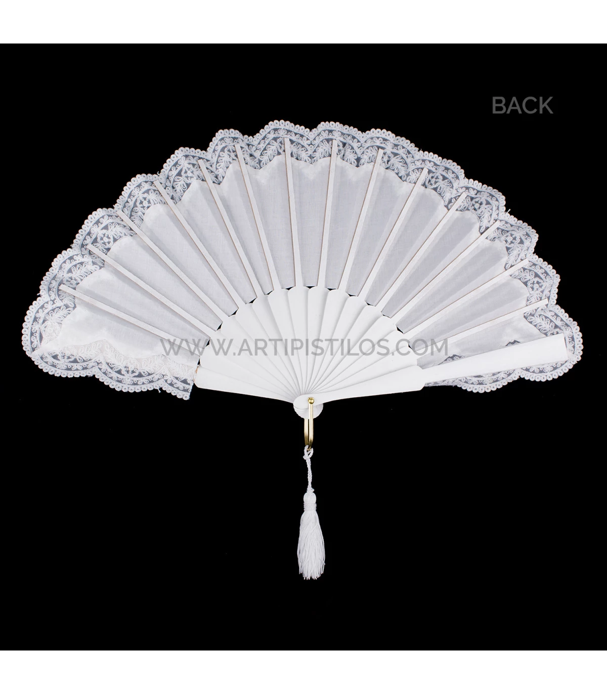 ABANICO DE MADERA - 46 X 24,5 CM "CORDOBA" - - Materiales tocados, Flores preservadas, Bobinas de