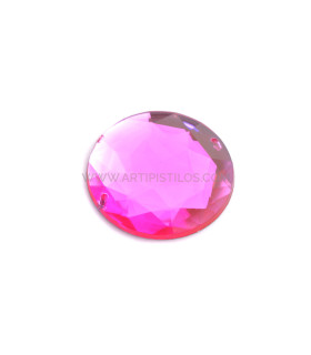 Piedra Redonda Para Coser 30 Mm Fucsia - tocados
