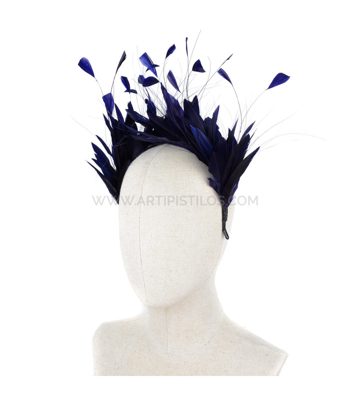 HEADPIECE WITH FEATHERS OF ROOSTER/OSTRICH/GOOSE "LINA".