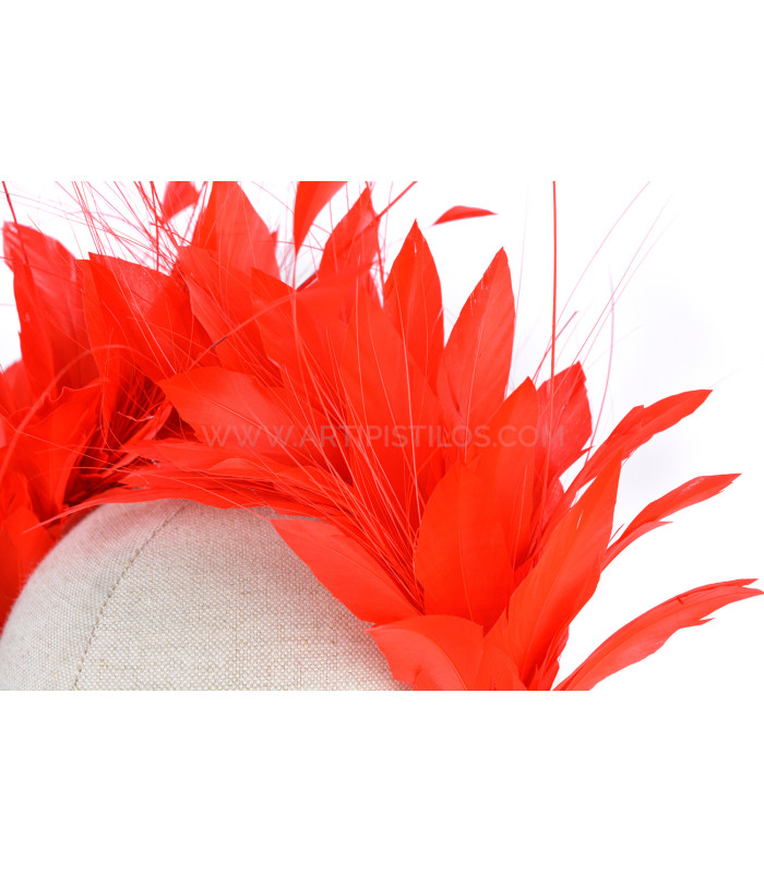 TOCADO DE PLUMAS DE GALLO/AVESTRUZ/OCA "LINA"