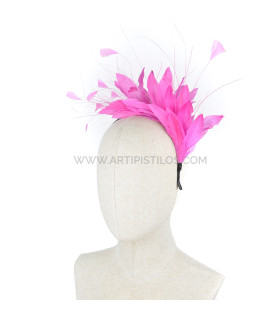 Headpiece With Feathers Of Rooster/ostrich/goose "soler" Lilac - artipistilos