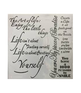 STENCIL 30 X 30 cm- THE ART OF LIFE