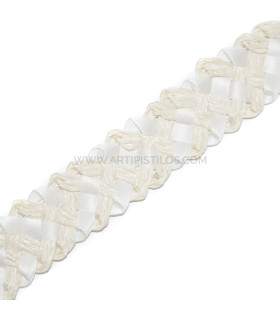 Cinta De Rafia/fibras Sintéticas Trenzadas 34 Mm X 1 Mt Mate - tocados para