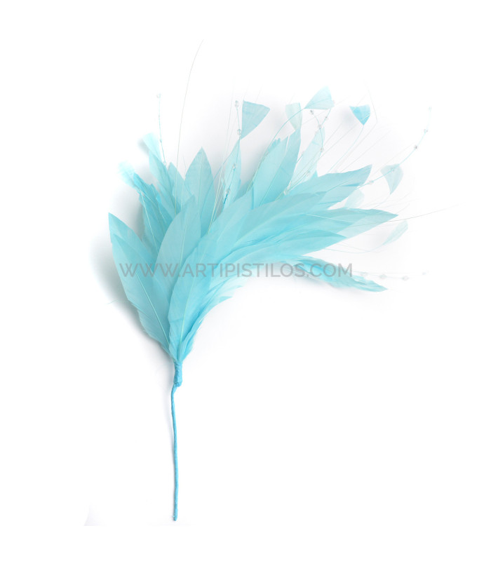 MONTAJE DE PLUMAS GALLO/AVESTRUZ QUEMADO/OCA RECORTADA