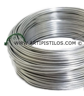 Alambre Aluminio 2 Mm. Plata 2 Mm. De Diametro X 500 Gramos De Peso - color