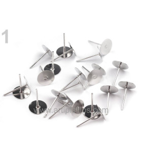 Metal bases for earrings 8 mm.