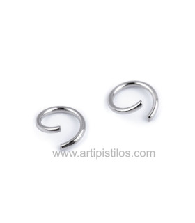 Anilla De Acero Inoxidable/pack 10 Uds. 4 Mm. Ø Platino - alambre para