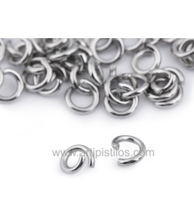 Anillas De Acero Inoxidable 5mm/pack 10 Uds. Platino - alambre para