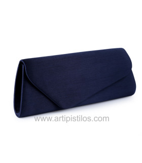 Clutch De Fiesta Satinado Azul Oscuro - color