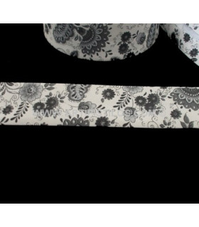 Bies Viella 18 Mm. Blanco/negro 1 Mt. X 18 Mm. - bolsos