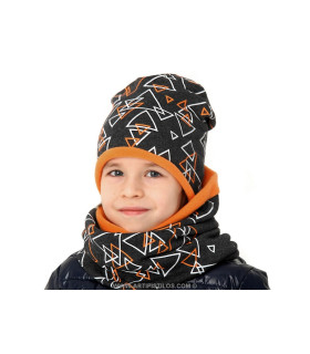 Cotton hat and buff set for children