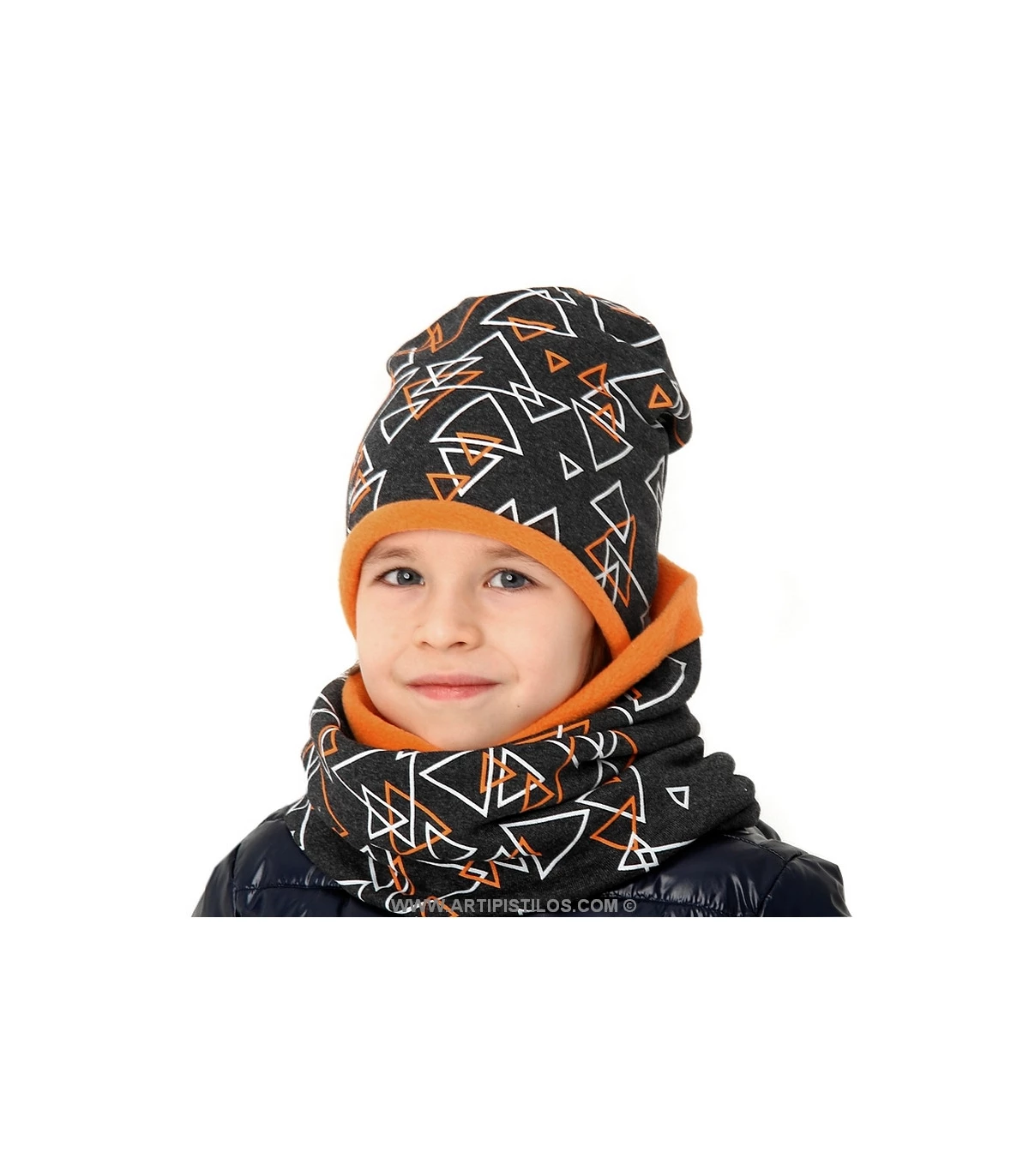 Conjunto de gorro y buff de algodón para niño - & Invierno Para Niñ@S - Materiales para tocados, Flores pres