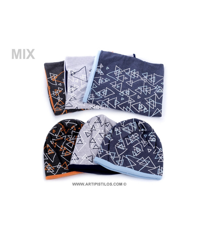 Cotton hat and buff set for children