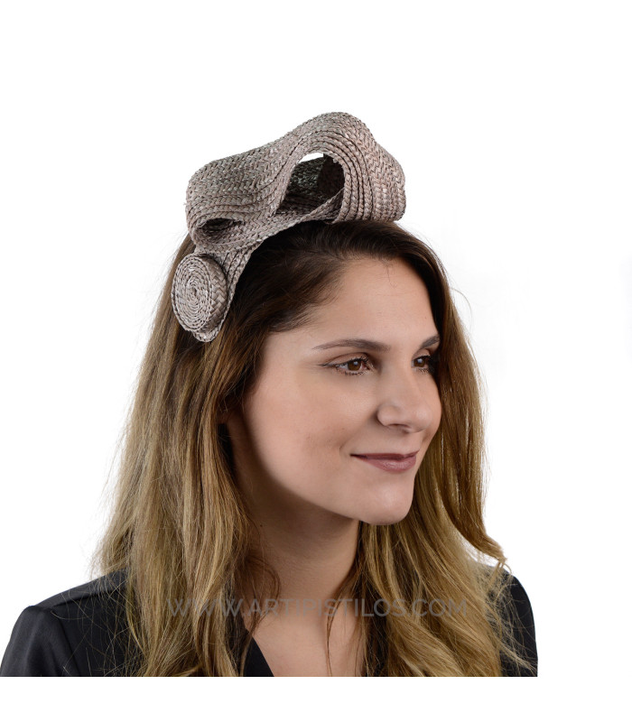 DIADEMA DE PAJA NATURAL "PALERMO"