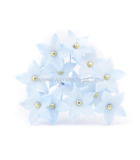 Flor De Porcelana Fría 2,5 Cm Azul - tocados para
