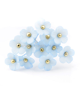 Flor De Porcelana Fría 1,2 Cm Azul - tocados para