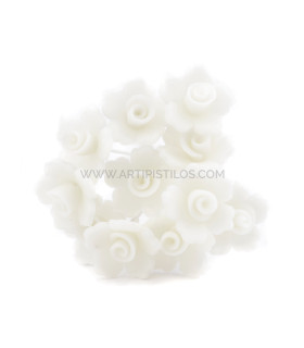 Flor De Porcelana Fría 5 Pétalos 1,5 Cm Blanco Mate - tocados para
