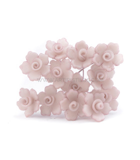 Flor De Porcelana Fría 5 Pétalos 1,5 Cm Rosa Palo - tocados para