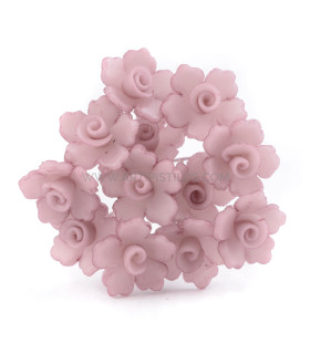 Flor De Porcelana Fría 5 Pétalos 1,5 Cm Rosa Viejo - tocados para