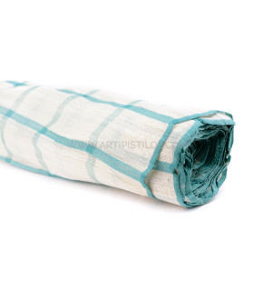 Sinamay Seda Con Estampado De Cuadros 50 X 90 Cms. Azul Agua - tocados para