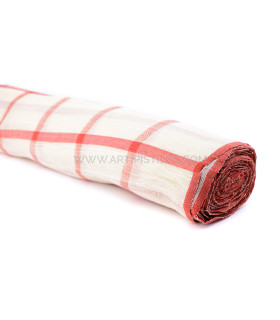 Sinamay Seda Con Estampado De Cuadros 50 X 90 Cms. Rojo - tocados para