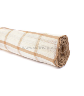 Sinamay Seda Con Estampado De Cuadros 50 X 90 Cms. Marron Claro (s/foto) - tocados para