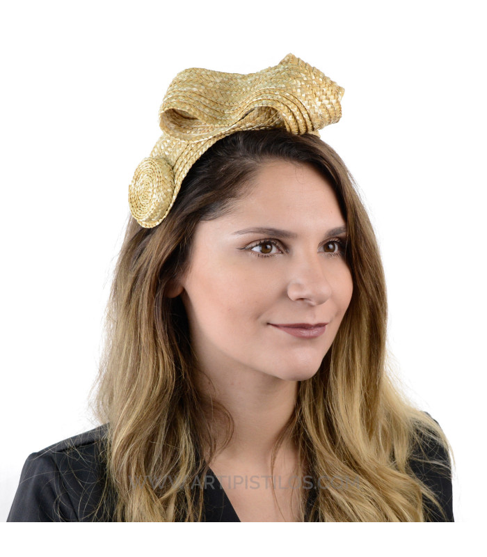 DIADEMA DE PAJA NATURAL "PALERMO"