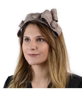 Diadema De Paja Natural "formia" Rosa Antiguo - cinta raso
