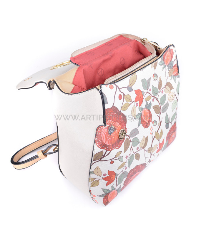 MOCHILA COM MOTIVO FLORAL "ATENAS"