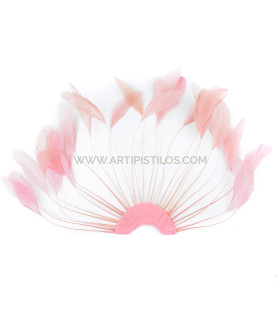 Montaje De Plumas De Antena De Gallo 20/25 Cm Rosa Altura: 25 Cms. Diametro 40 Cms. - sombrero
