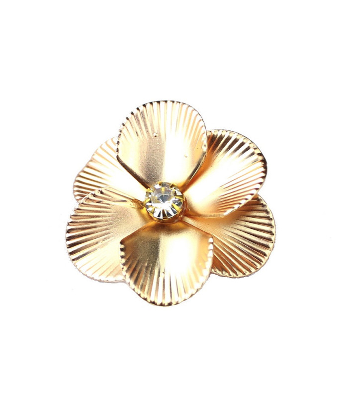 FLOR METALICA CON STRASS 3 CM DIÁMETRO