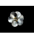 Flor metálica com strass de 3 cm de diâmetro