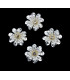 METALLISCHE BLUME DREI BLÜTENBLÄTTER + STRASS