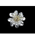 FLOR METÁLICA TRIPLE HOJA + STRASS