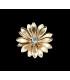 Metallic flower 2 three leaves with rhinestones
