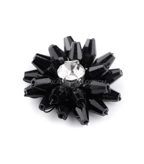 Aplicación Flor 3 Cm Diámetro "brenes" Negro - accesorios