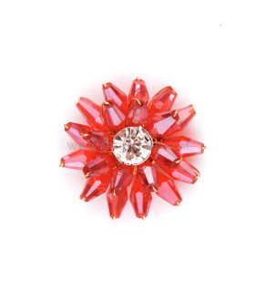 Aplicación Flor 3 Cm Diámetro "brenes" Rojo - accesorios