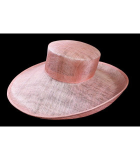 Chapéu Sinamay "baco" Rosa Pastel