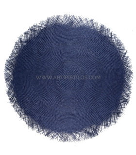 Disco De Buntal. 40 Cms, Sin Apresto 3x3 Marino - tocados para
