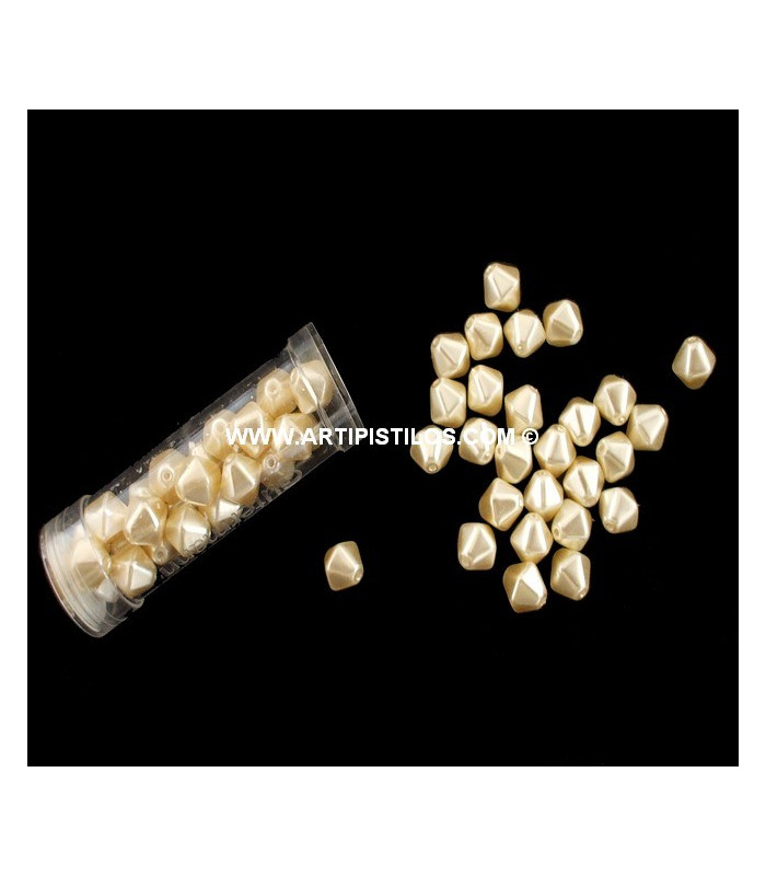 PEARL GLASS BEADS 7 MM.