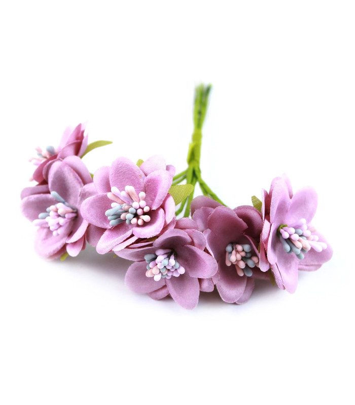 STRAUß MIT 6 MINIBLUMEN AUS STOFF
