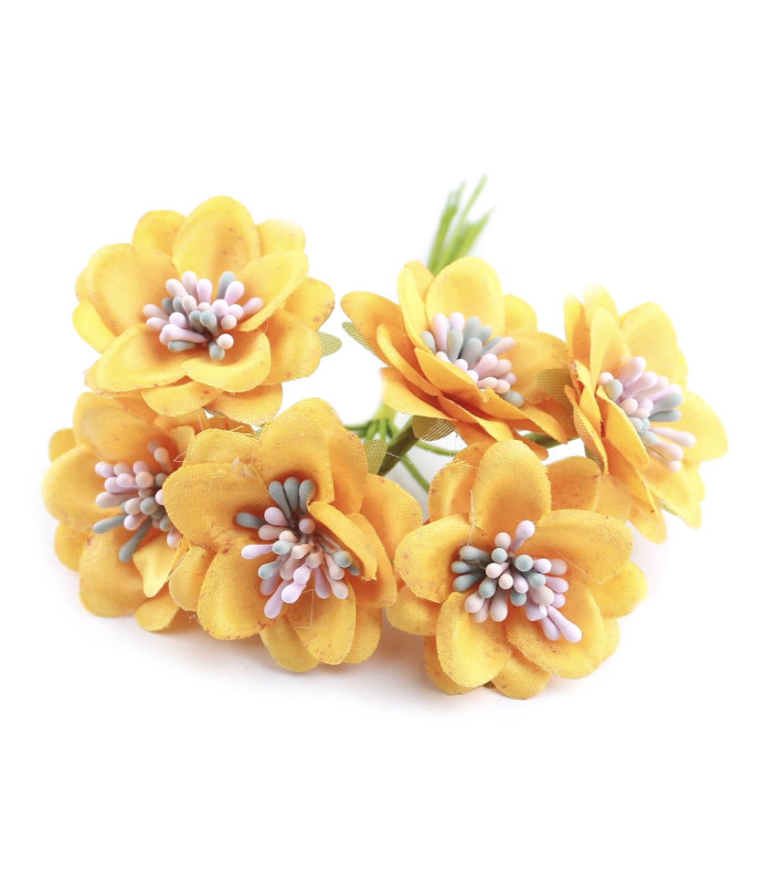 STRAUß MIT 6 MINIBLUMEN AUS STOFF