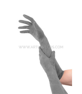 Guantes De Antelina 42 Cm Gris - elásticos
