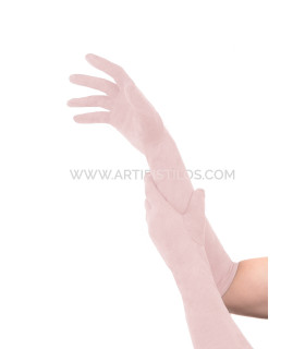 Guantes De Antelina 42 Cm Rosa Pastel - elásticos