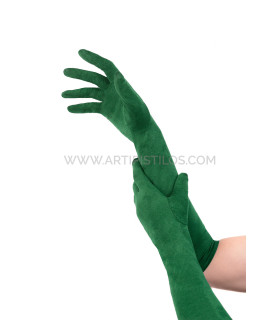 Guantes De Antelina 42 Cm Verde - elásticos