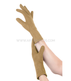 Guantes De Antelina 22 Cm Camel - elásticos