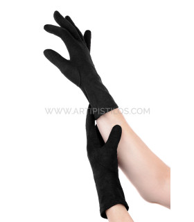 Guantes De Antelina 22 Cm Negro - elásticos